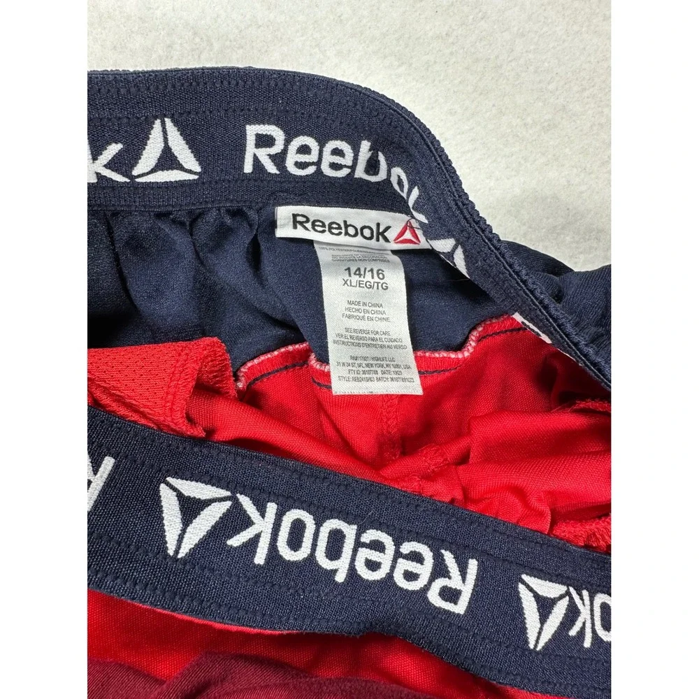 Boys Adidas Reebok Athletic Shorts Bundle Blue Red Burgundy Size M L XL 10 12 14
